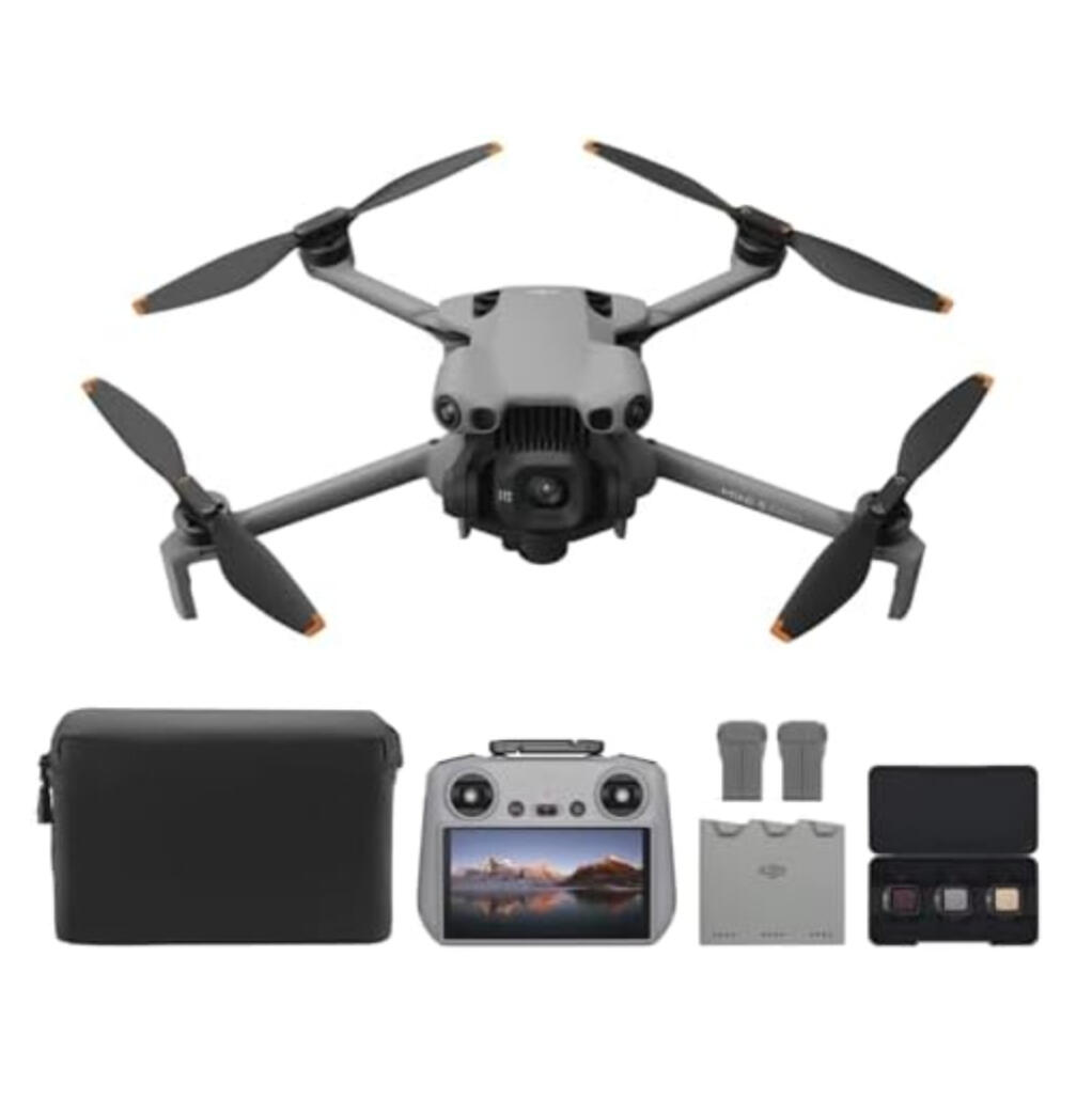 DJI Mini 5 Pro Fly More Combo Plus with DJI RC 2, Drone with Camera, 1-Inch CMOS, 4K Drone for Beginners, Obstacle Sensing, ActiveTrack 360°, 225° Gimbal Rotation, Extended Battery Life