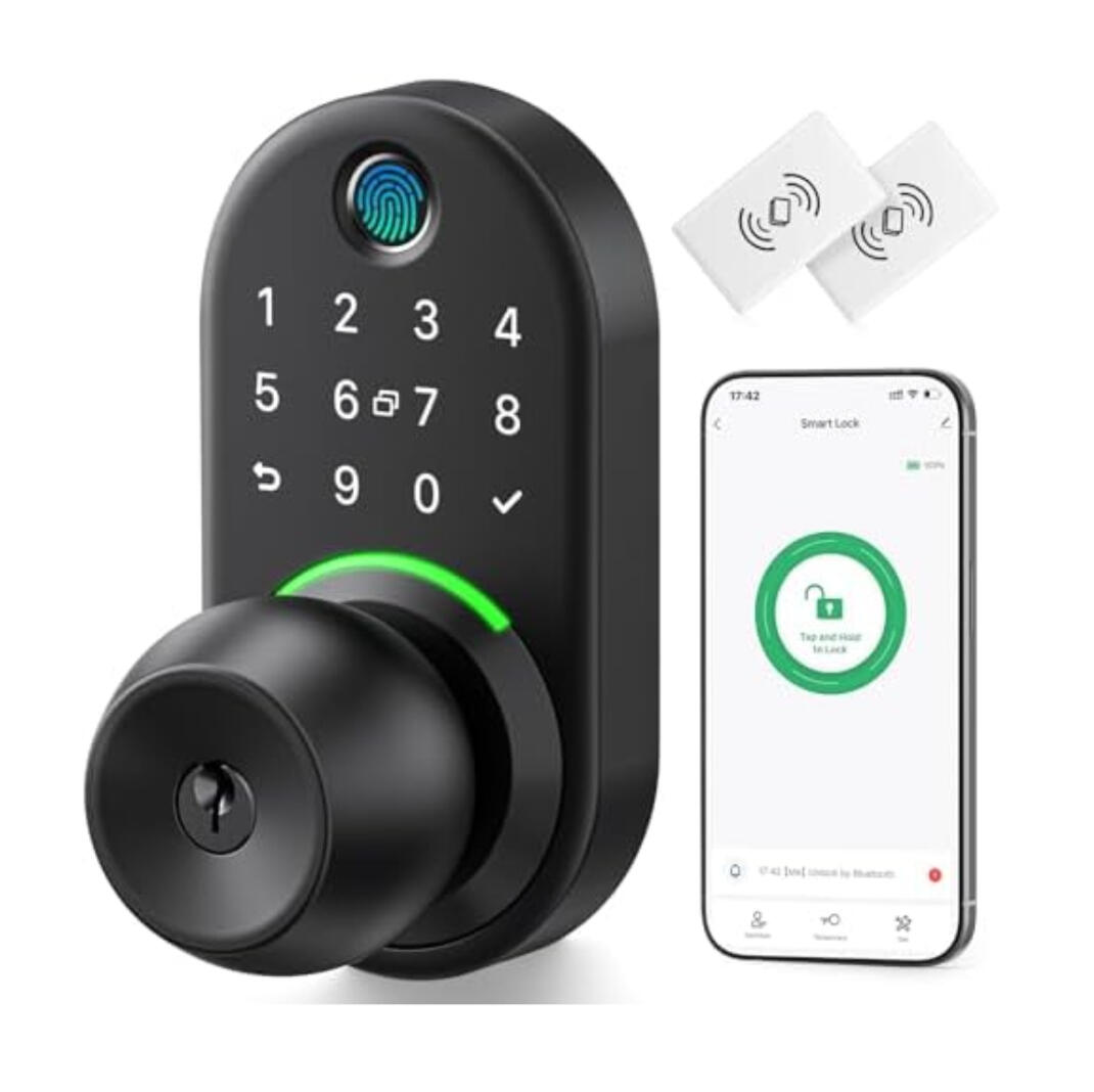 Keypad Smart Door Lock with Knob, Yamiry Keyless Entry Digital Lock with Handle, Fingerprint Electronic Knob for Front Door Keypad Smart Door Lock with Knob, Yamiry Keyless Entry Digital Lock with Handle, Fingerprint Electronic Knob for Front Door