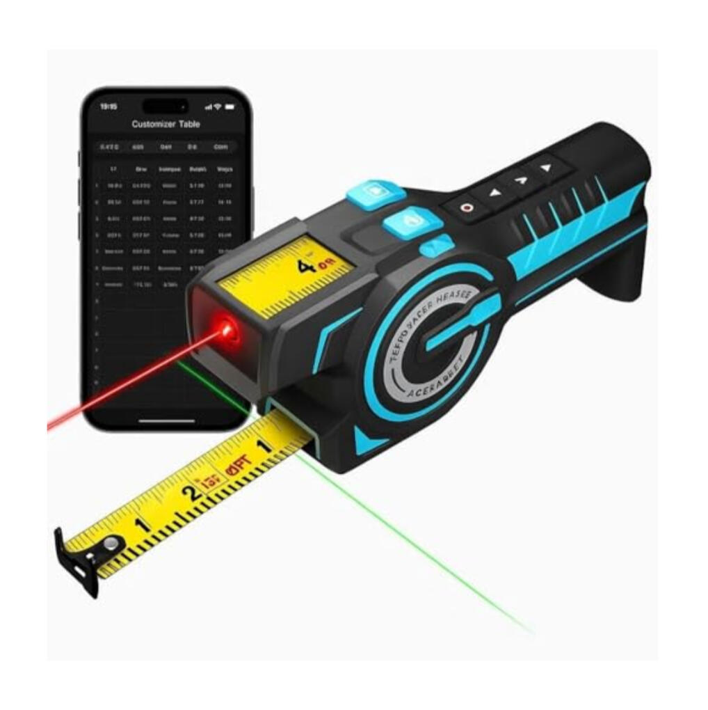 ACEGMET DTX10 digital Laser Tape Measure with Green Alignment Laser, 330Ft Laser Range & 12Ft Steel Tape, High Precision USB-C Rechargeable Smart APP Sync, Measuring Tool for Renovation & Construction